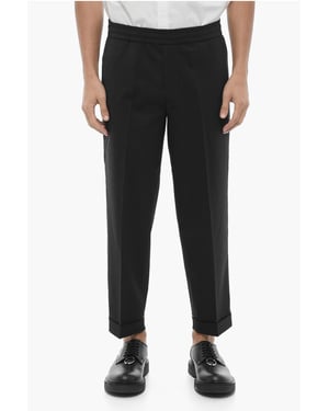 Pantaloni REM Slim Fit a Vita Bassa con Elastico in Vita in Schwarz