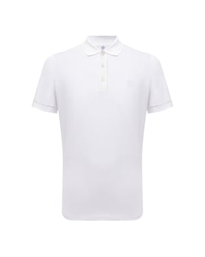 Weißes Poloshirt mit Burberry-Monogrammstickerei
