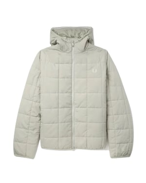Fred Perry - Isolierte Jacke in hellem Austernweiß mit Gitterdetail
