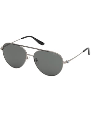 BMW Sonnenbrille mit Rahmen in glänzendem Ruthenium und polarisierten Gläsern - Grau