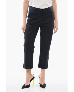 Cropped-Fit-Chinos aus Stretch-Baumwolle in Blau