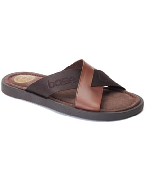 Base London Webb Herren Sandalen Aus Gebranntem Braunem Leder