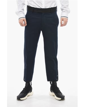 Slim Fit TOM Hose mit kontrastierenden Kanten und Knöchelknöpfen in Blau