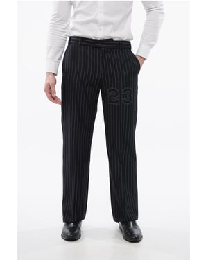Nadelstreifen-Hose 23 Slim Fit aus Wollmischung in Blau