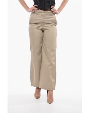 High-Waist Straight-Fit Hose in Beige