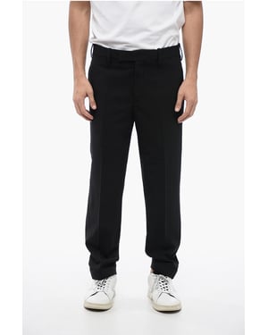 Regular Rise METAL HEM Wollmischungshose in Schwarz