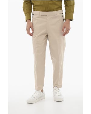 Regular Fit Slim Fit Hose mit Gürtelschlaufen in Beige