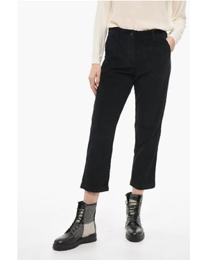 Cord-Crop-Hose mit Tapered Fit in Schwarz