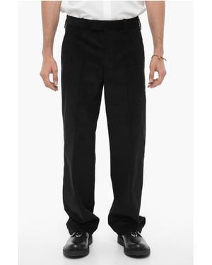 Locker geschnittene Cordhose in Schwarz