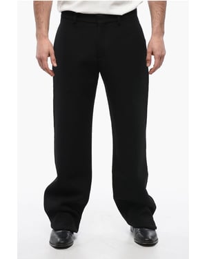 Straight-Fit-Hose aus Wolle in Schwarz