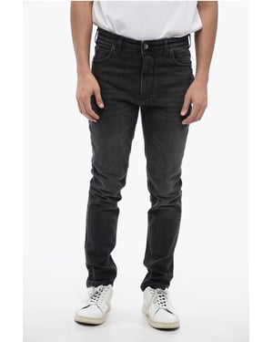 Skinny Fit NICK Stone Washed Denims 14 cm in Schwarz