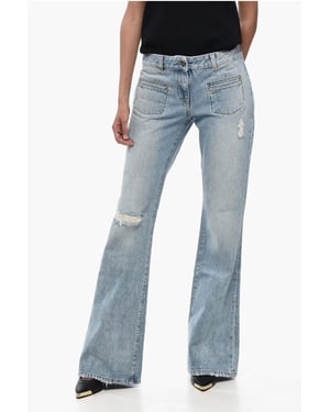 Leicht verwaschene Bootcut-Jeans 29 cm in Blau