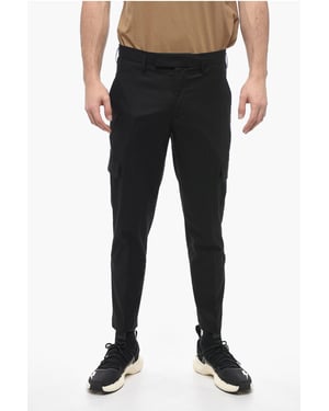 NATE Skinny Fit Cargohose mit verstecktem Verschluss in Schwarz