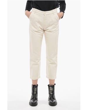 Verkürzte Straight-Leg-Jeans in Weiß