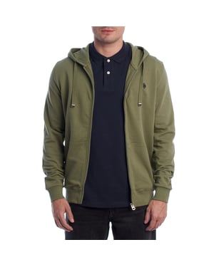 U.S. Polo Assn Herren-Kapuzenpullover mit Reißverschluss (Modell US41162009) - Grün