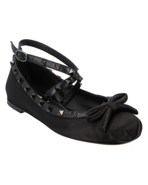 Valentino Rockstud Ballerinas Schwarz
