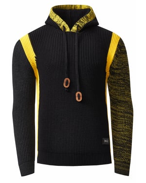 Kontrast Grobstrick Kapuzenpullover