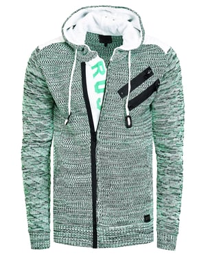 Full Zip Grobstrick Kapuzen-Strick-Jacke