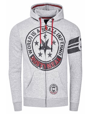 Rusty Neal Sweatjacke mit Frontprints - Grau