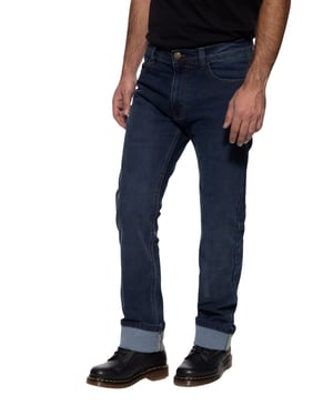 King Kerosin Herren Motorradjeans Kustombuilt - Motor Gear dunkelblau