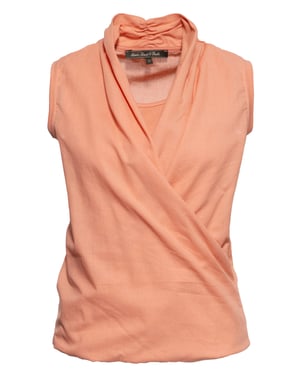 Amor, Truth & Trust Damen Ärmellose Wickelbluse pfirsich
