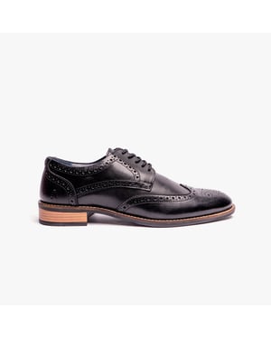 Hush Puppies Dustin Herren Brogue Schuhe Schwarz