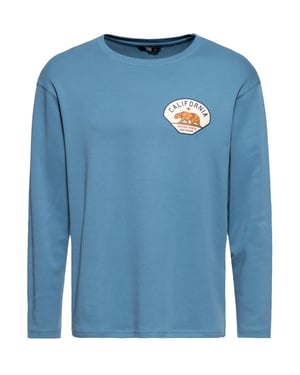King Kerosin Herren Langarmshirt California Motor State blau