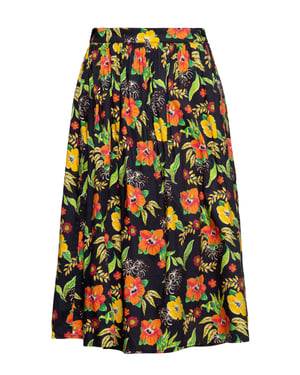 Queen Kerosin Damen Swing Wickelrock Hibiskus mehrfarbig