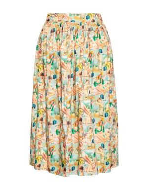Queen Kerosin Damen Swing Wickelrock mit Pin-Up All-Over-Print Pin-Up mehrfarbig