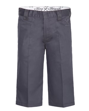 King Kerosin Workwear-Shorts in oil-washed Optik, Garage Wear - Grau