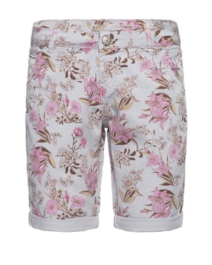 Amor, Truth & Trust Damen ATT JEANS Feminine Jeansshorts mit floralem All-Over Print Lola hellgrau