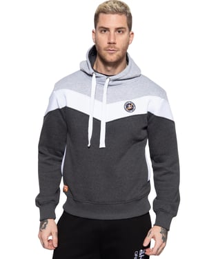 Akito Tanaka Herren Kapuzen Sweater Triple Tone grau