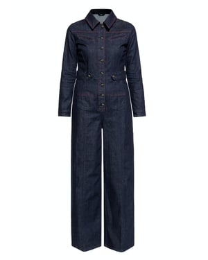 Queen Kerosin Damen Western-Style Overall Denim