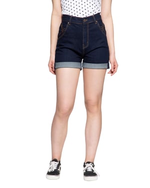 Queen Kerosin Damen Denim Shorts Denim