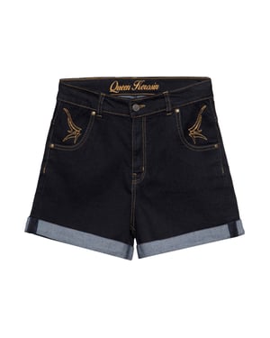 Queen Kerosin Damen Denim Shorts schwarz