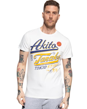 Akito Tanaka Herren T-Shirt mit Frontprint Tokio Beach ecru