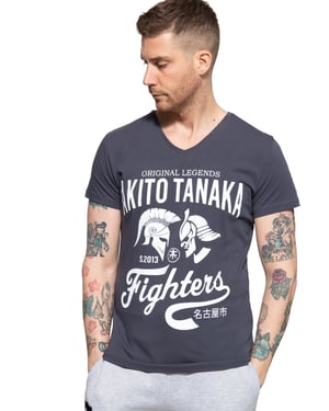 Akito Tanaka Herren T-Shirt mit Frontprint Gladiator Fighters anthrazit