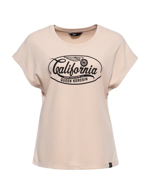 Queen Kerosin Damen T-Shirt California ecru