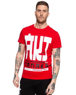 Akito Tanaka Herren T-Shirt mit Frontprint Write rot