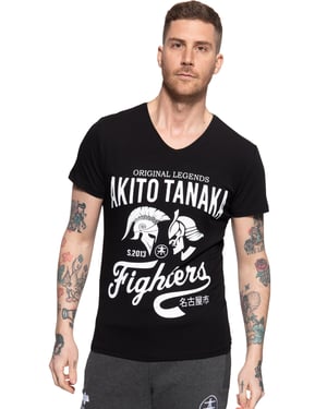 Akito Tanaka Herren T-Shirt mit Frontprint Gladiator Fighters schwarz