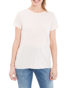 Queen Kerosin Damen QUEEN KEROSIN Basic T-Shirt aus Viskose-Mix nude
