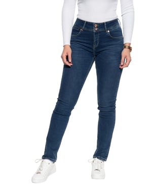 Amor, Truth & Trust Damen Slim Fit Jeans mit hohem Bund Chloe blau