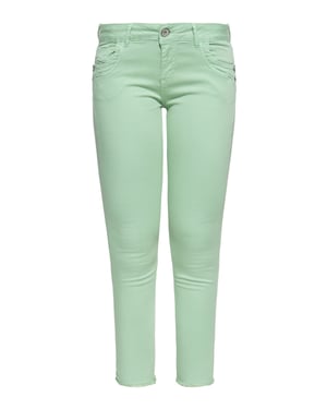Amor, Truth & Trust Damen ATT JEANS Slim Fit Hose mit offenen Kanten Leoni Dusty Green