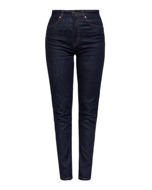 Queen Kerosin Damen Jeanshose mit Kontrast Stickerei dunkelblau