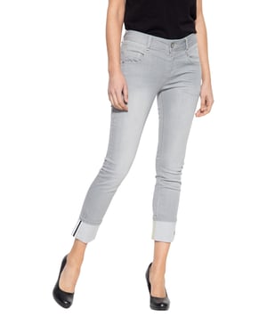 Amor, Truth & Trust Damen 7/8 Jeans mit legerem Beinaufschlag Zoe hellgrau