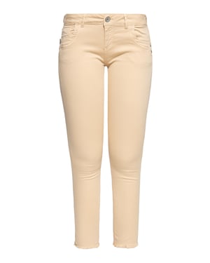 Amor, Truth & Trust Damen ATT JEANS Slim Fit Hose mit offenen Kanten Leoni Sand