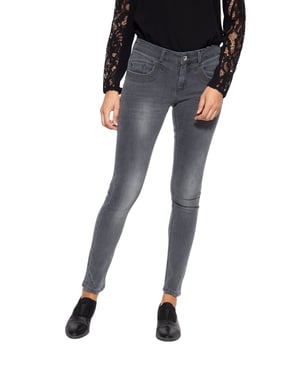 Amor, Truth & Trust Damen ATT JEANS Damen 5-Pocket Jeans mit Strukturstickerei am Tascheneingriff Venus grau