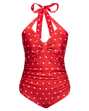 Queen Kerosin Damen Swimsuit Dotted rot