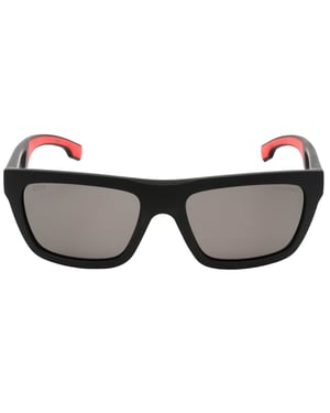 Hugo Boss – Sonnenbrille mit polarisierten Gläsern in Mattschwarz und Grau