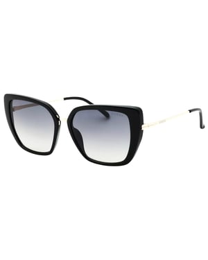 Guess – Sonnenbrille mit glänzendem schwarzen Rahmen und rauchfarbenen Verlaufsgläsern